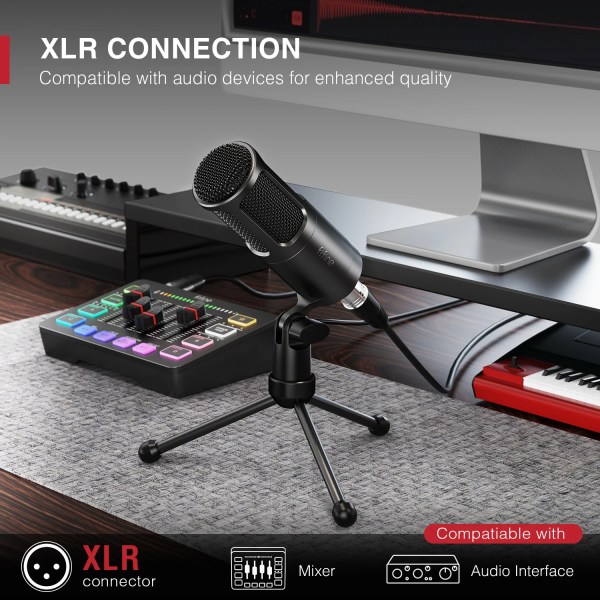 FIFINE K669D Professional XLR Microphone with Metal Body, Studio Mic for Recording/Podcast/Voice Over/ASMR & Streaming 3