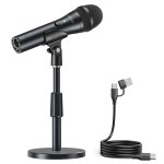 FIFINE USB/XLR Dynamic Microphone for Recording,Studio Handheld Mic with Desktop Stand for Vocal/Streaming/dubbing/Meeting-TANK2