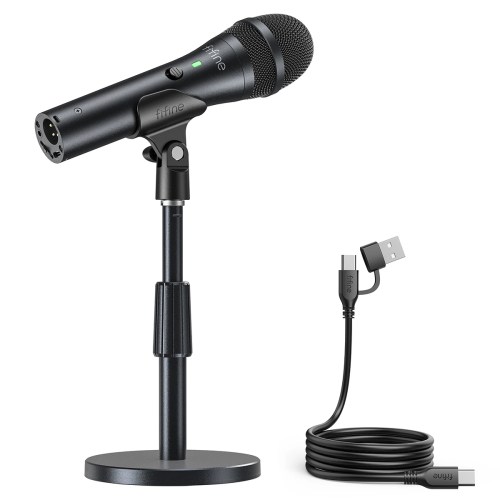 fifine usb/xlr dynamic microphone for recording,studio handheld mic with desktop stand for vocal/streaming/dubbing/meeting tank2 FIFINE USB/XLR Dynamic Microphone for Recording,Studio Handheld Mic with Desktop Stand for Vocal/Streaming/dubbing/Meeting-TANK2