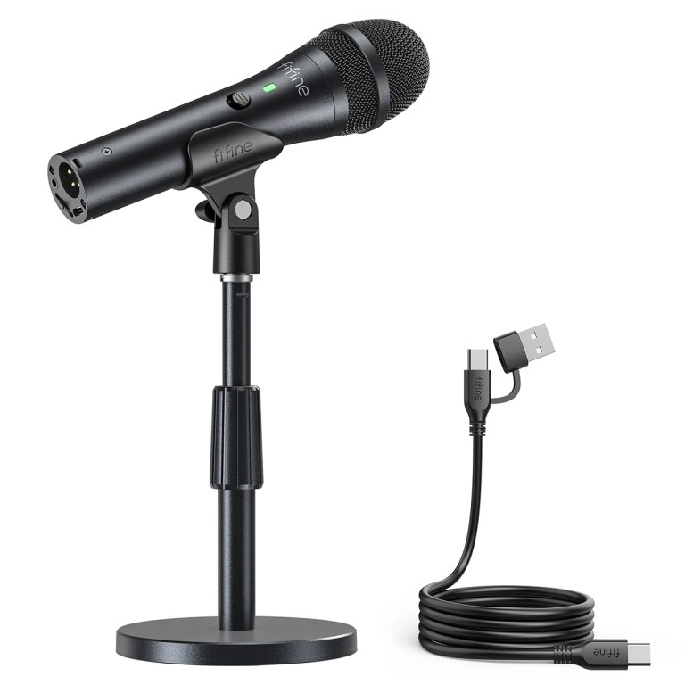 FIFINE USB/XLR Dynamic Microphone for Recording,Studio Handheld Mic with Desktop Stand for Vocal/Streaming/dubbing/Meeting-TANK2