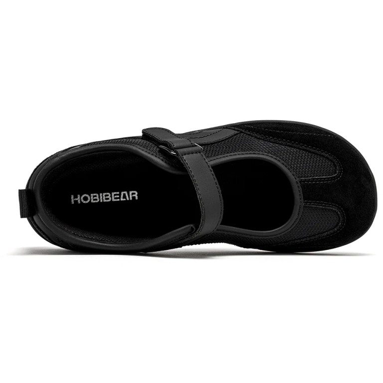 HOBIBEAR Women Wide Width Ballet Flats Zero Drop Mary Jane Shoes Adjustable Hook-Loop Minimalist Lightweight Barefoot Flats 5