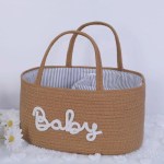 Large Capacity Baby Nappy Organiser Cotton Rope Portable Diaper Storage Bag Foldable Versatile Cosmetics Storage for Newborn 4