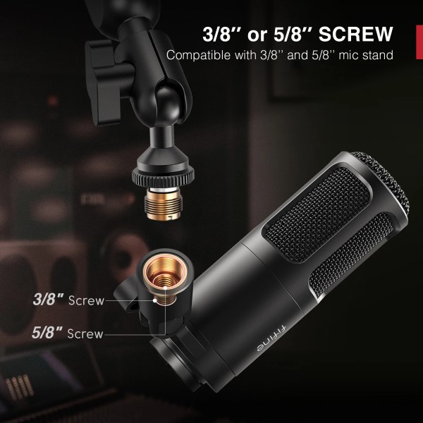 FIFINE K669D Professional XLR Microphone with Metal Body, Studio Mic for Recording/Podcast/Voice Over/ASMR & Streaming 5