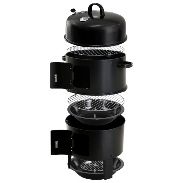 grillz bbq grill 3 in 1 charcoal smoker