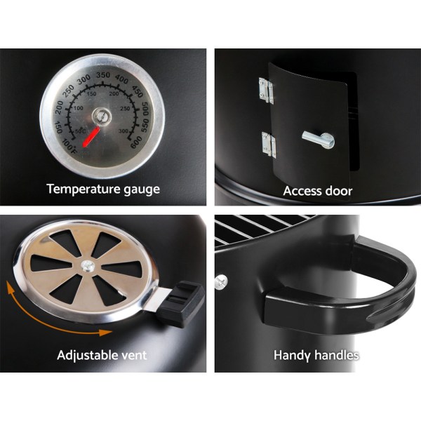 grillz bbq grill 3 in 1 charcoal smoker