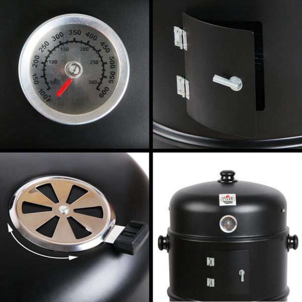 grillz bbq grill 3 in 1 charcoal smoker