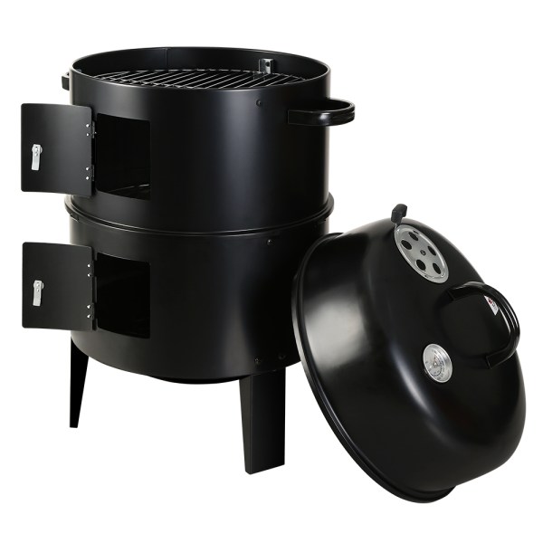 grillz bbq grill 3 in 1 charcoal smoker