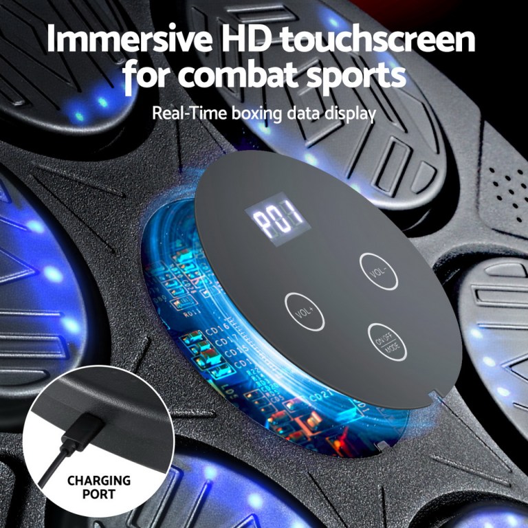 everfit music boxing machine bluetooth wall mounted punch target with led display & gloves