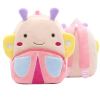 Cute pastel plush kids backpack with smiling face