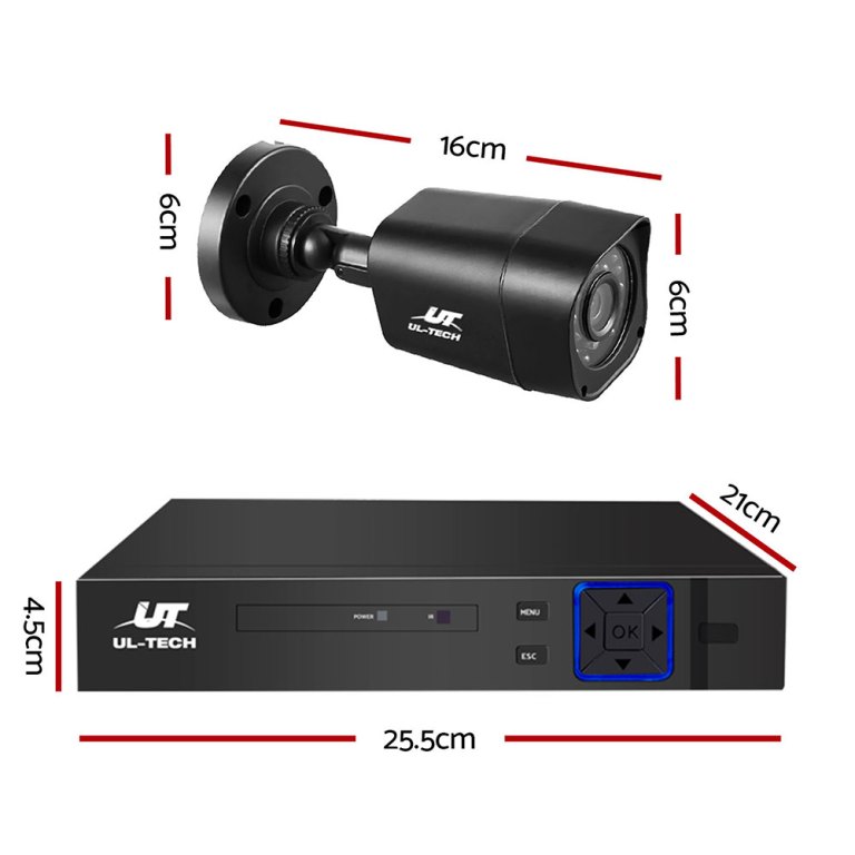 ul tech 1080p security camera system 8ch dvr with 8 cctv square cameras