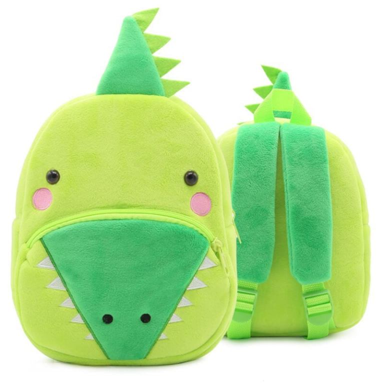 crocodile plush toddler backpack 1 78b48a72 1aae 409a a6fb c96c13b22bd0.jpg Green plush dinosaur kids backpack front and back