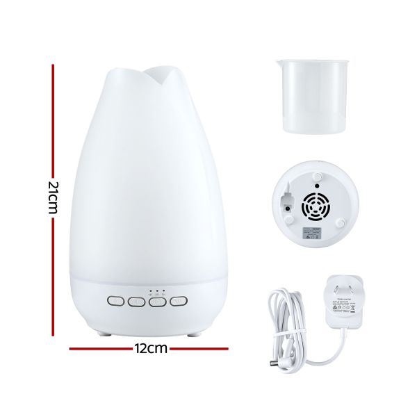devanti ultrasonic essential oil aroma diffuser aromatherapy cool mist humidifier w/ led light 300ml