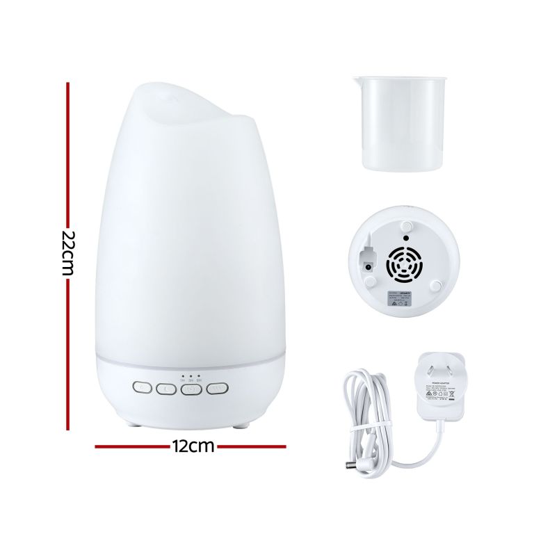 devanti ultrasonic essential oil aroma diffuser aromatherapy cool mist humidifier w/ led light 300ml