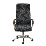 Black and gold geometric office chair on wheels