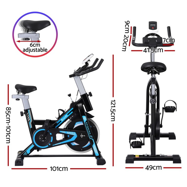 everfit spin bike exercise bike 13kg flywheel fitness 150kg capacity