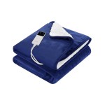 giselle electric throw rug heated blanket washable snuggle flannel winter navy