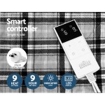 giselle bedding electric throw rug flannel snuggle blanket washable heated grey and white checkered