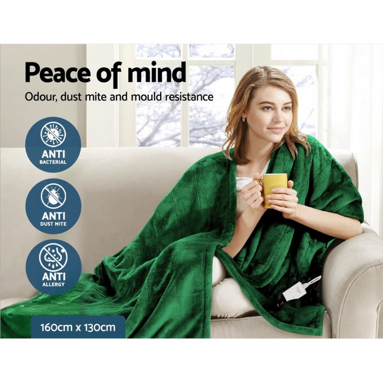giselle electric throw rug heated blanket washable snuggle flannel winter green giselle electric throw rug heated blanket washable snuggle flannel winter green