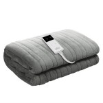 giselle bedding heated electric throw rug fleece sunggle blanket washable silver