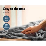 giselle bedding heated electric throw rug fleece sunggle blanket washable silver