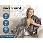 giselle bedding heated electric throw rug fleece sunggle blanket washable silver