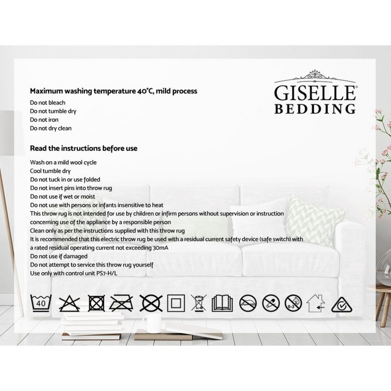 giselle bedding heated electric throw rug fleece sunggle blanket washable silver