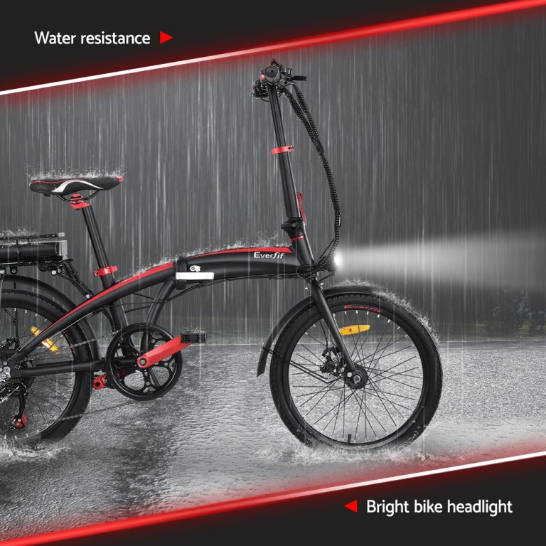 everfit folding electric bike urban city bicycle ebike rechargeable battery 250w