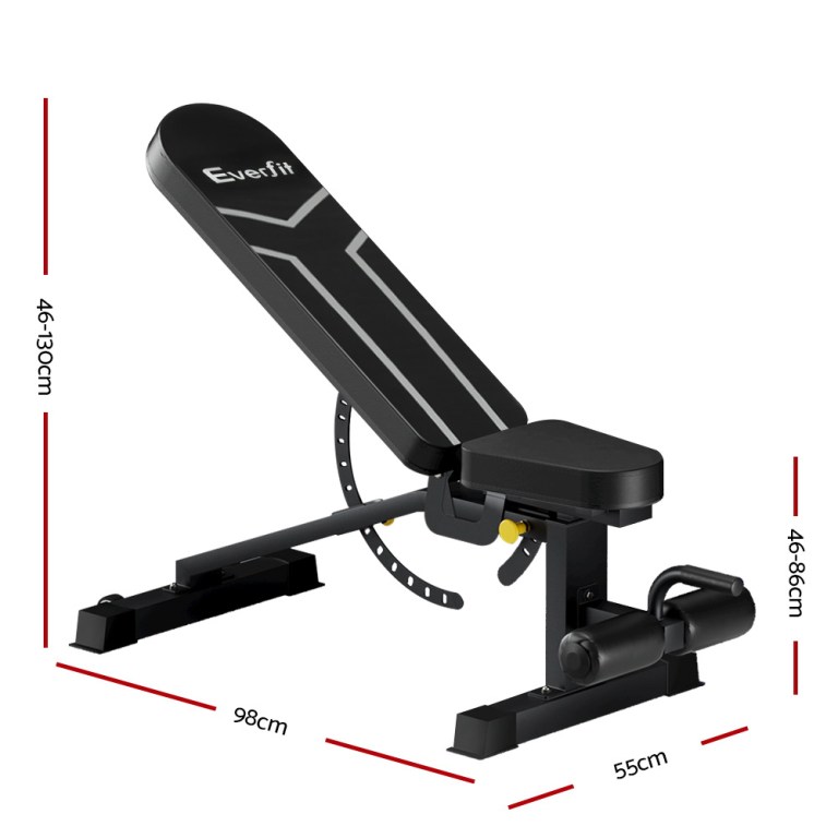 everfit weight bench adjustable fid bench press home gym 450kg capacity
