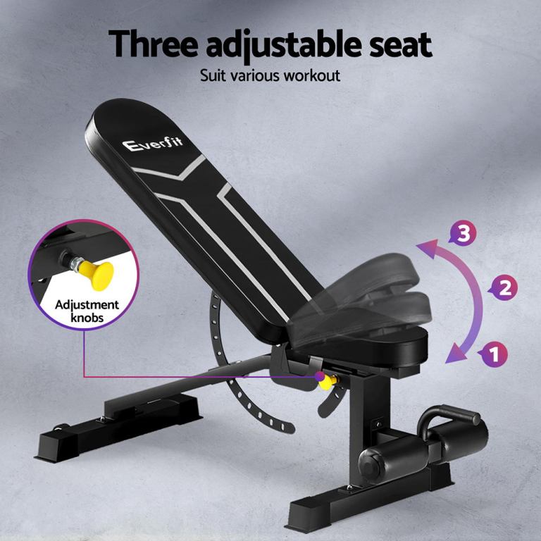 everfit weight bench adjustable fid bench press home gym 450kg capacity