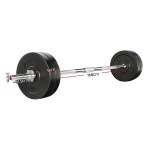 everfit 28kg barbell set weight plates bar lifting bench 168cm