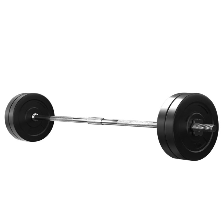 everfit 28kg barbell set weight plates bar lifting bench 168cm