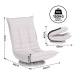 artiss swivel floor chair 5 adjustable foldable lounge seat floor sofa chair grey Light grey floor lounge chair with dimensions shown