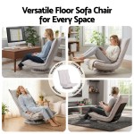 artiss swivel floor chair 5 adjustable foldable lounge seat floor sofa chair grey Versatile floor sofa chair in multiple home settings