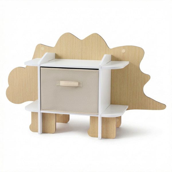 keezi dinosaur kids bookshelf 2 tier children's bookcase wooden with with fabric drawer, toddler bookshelf toy storage organizer for preschool, kids room, playroom, nursery keezi dinosaur kids bookshelf 2 tier children's bookcase wooden with with fabric drawer, toddler bookshelf toy storage organizer for preschool, kids room, playroom, nursery