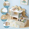 keezi dinosaur kids bookshelf 2 tier children's bookcase wooden with with fabric drawer, toddler bookshelf toy storage organizer for preschool, kids room, playroom, nursery keezi dinosaur kids bookshelf 2 tier children's bookcase wooden with with fabric drawer, toddler bookshelf toy storage organizer for preschool, kids room, playroom, nursery