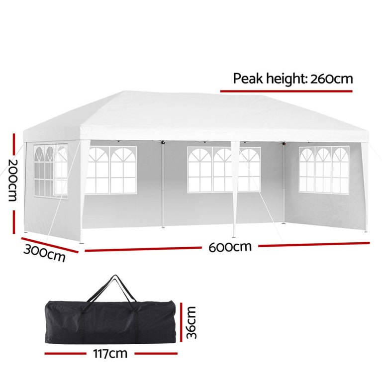 instahut gazebo pop up marquee 3x6m wedding party outdoor camping tent canopy side wall white instahut gazebo pop up marquee 3x6m wedding party outdoor camping tent canopy side wall white