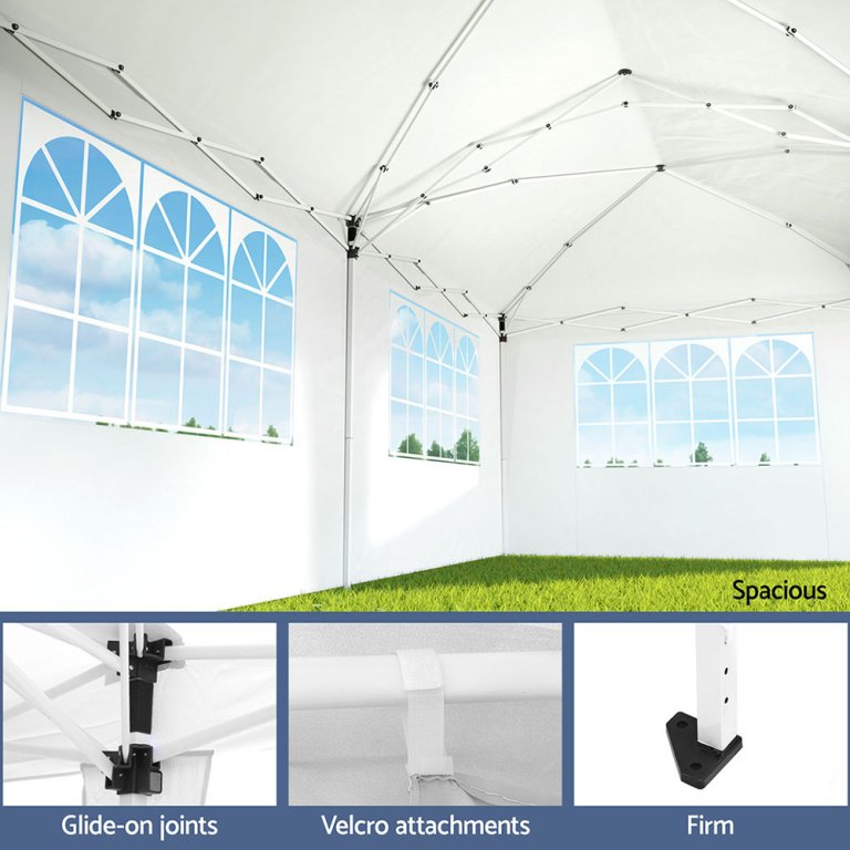 instahut gazebo pop up marquee 3x6m wedding party outdoor camping tent canopy side wall white instahut gazebo pop up marquee 3x6m wedding party outdoor camping tent canopy side wall white