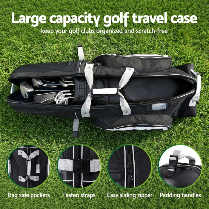 everfit golf travel bags for airlines with wheels golf clubs hard case foldable