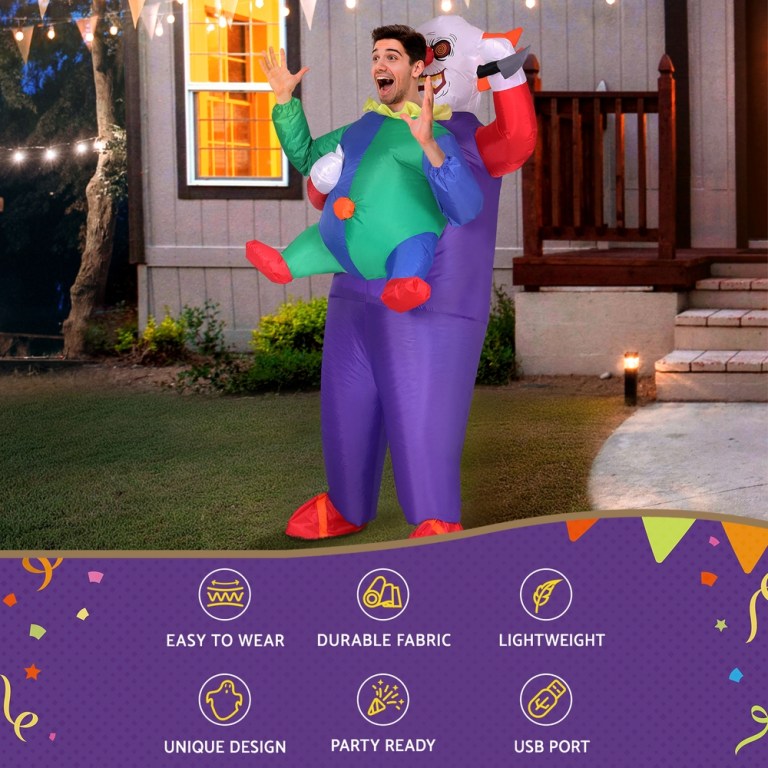 inflatable clown costume adult suit blow up party fancy dress halloween cosplay