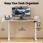 artiss standing desk sit stand touch control electric oak 140cm