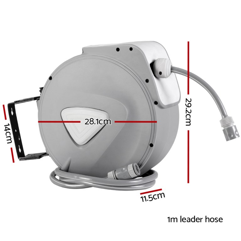 water hose reel 10m retractable auto rewind garden spray gun