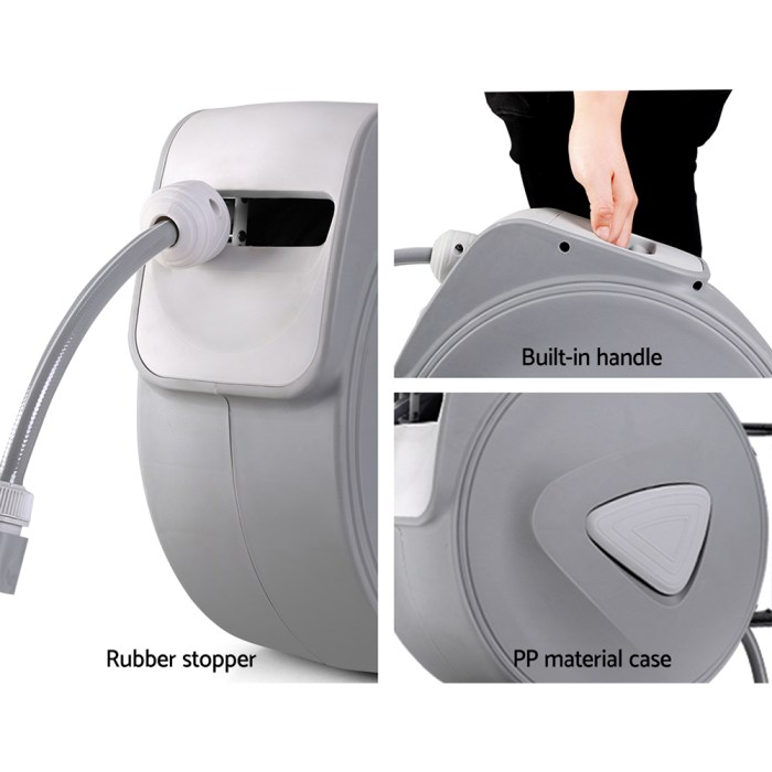 water hose reel 10m retractable auto rewind garden spray gun water hose reel 10m retractable auto rewind garden spray gun