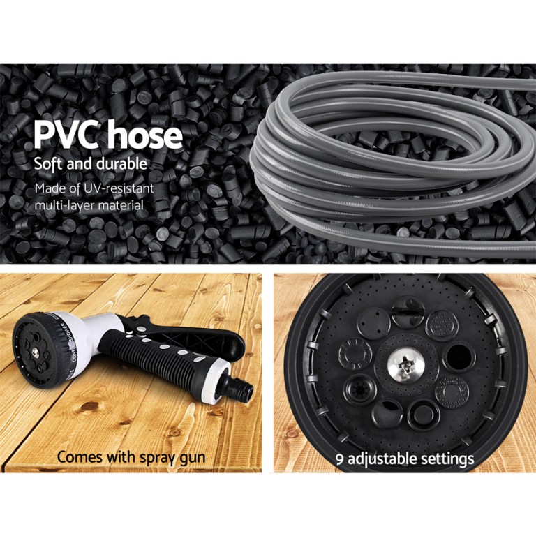 water hose reel 10m retractable auto rewind garden spray gun