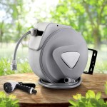 water hose reel 10m retractable auto rewind garden spray gun