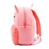Pink plush unicorn backpack side view