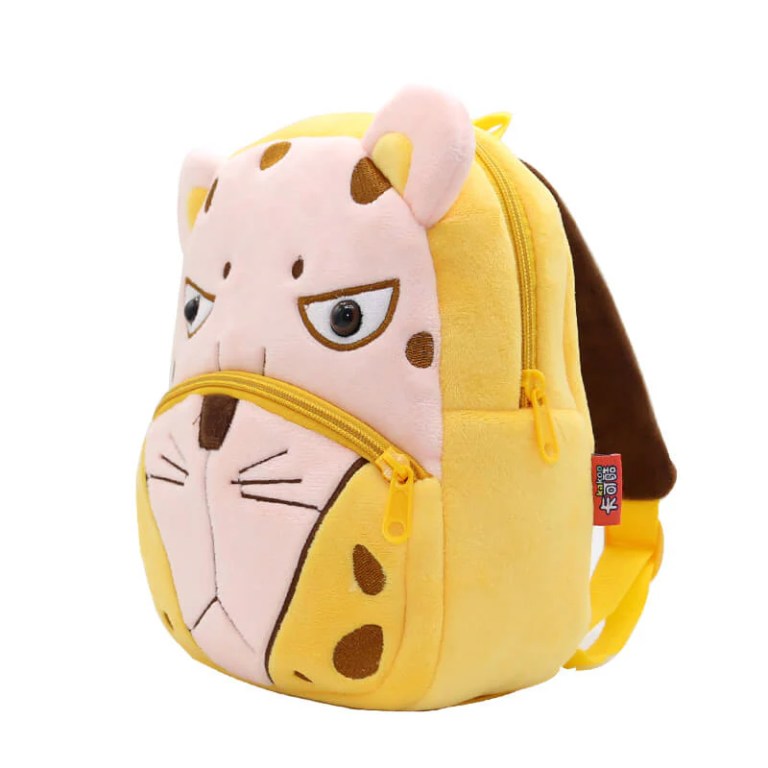 Yellow plush lion kids backpack