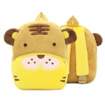 image 1 Plush tiger-themed children's backpack in yellow and brown