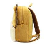 Plush lion backpack side view with zipper