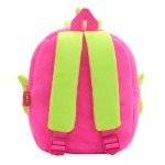image 2 Bright pink plush backpack with green straps