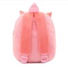 Pink plush backpack with straps and small ears